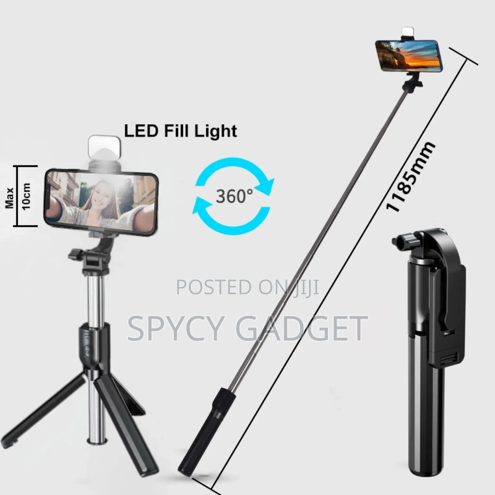 Selfie Stick Tripod With Fill Light Bluetooth Remote