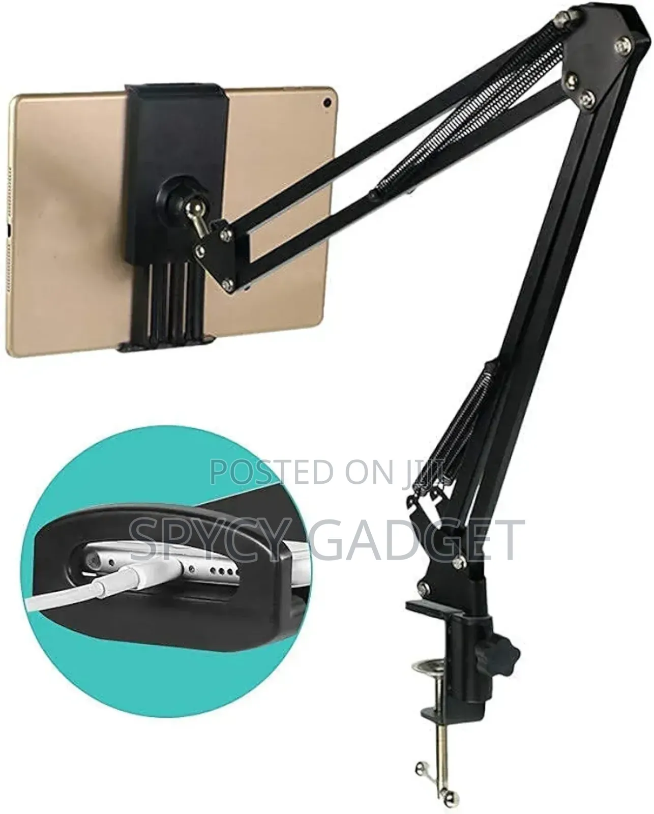 Table Clamp Tablet Holder With Extension Boom Spring