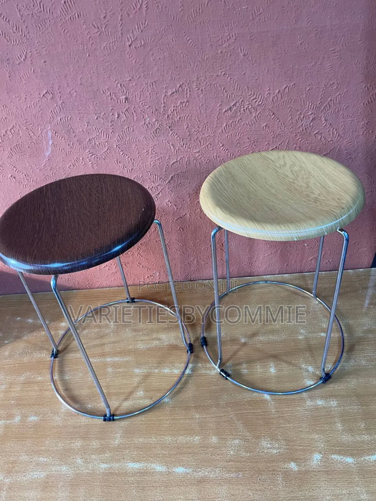 Thickened Stool With Wooden Surface