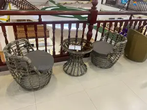 Basket Rattan Outdoor Chairs and Table