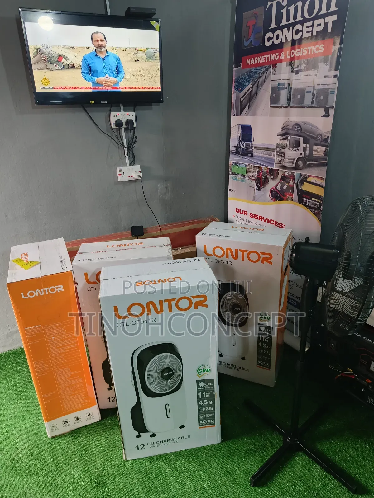 Lontor Air Cooler Rechargeable Fan 12"