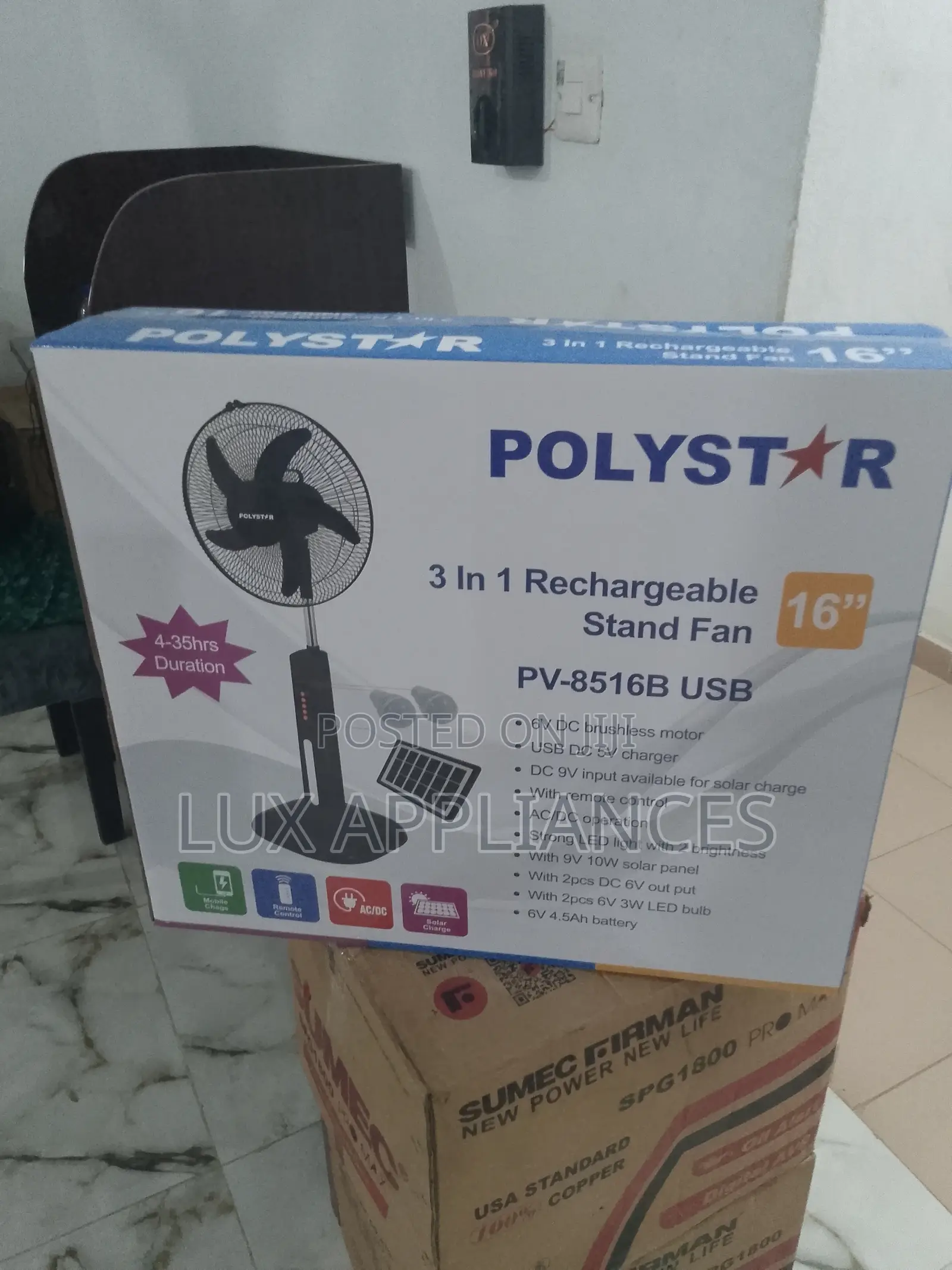 Polystar 3in1 16'' Standing Fan