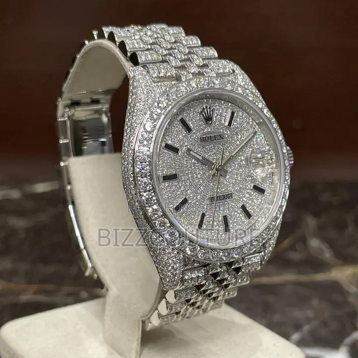 Original Rolex Date Just Ice Stone Chain Watch Is Available