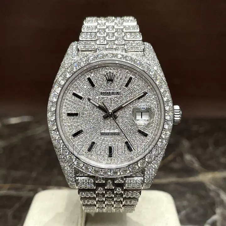 Original Rolex Date Just Ice Stone Chain Watch Is Available
