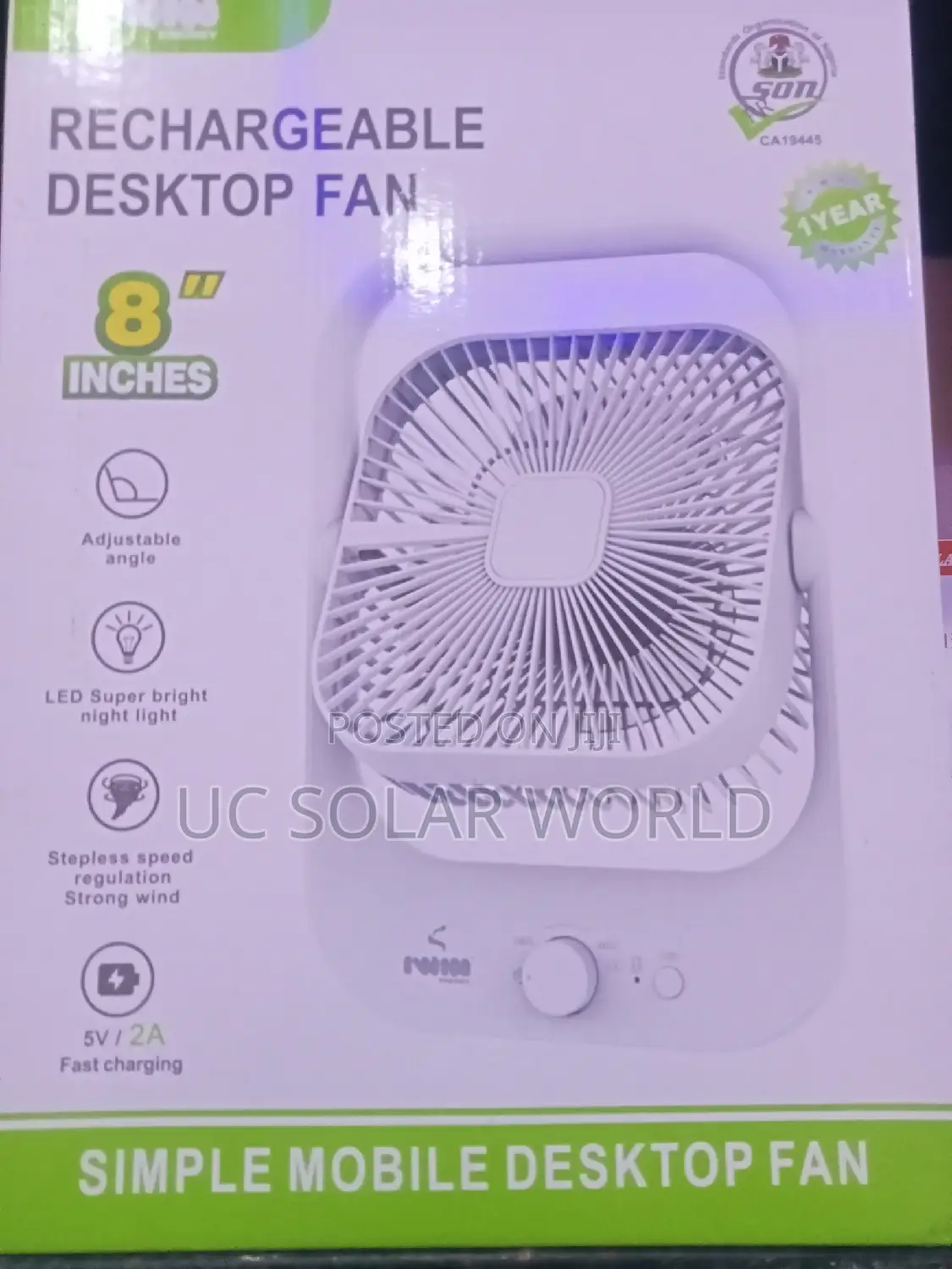 Iwin Rechargeable Desktop Fan