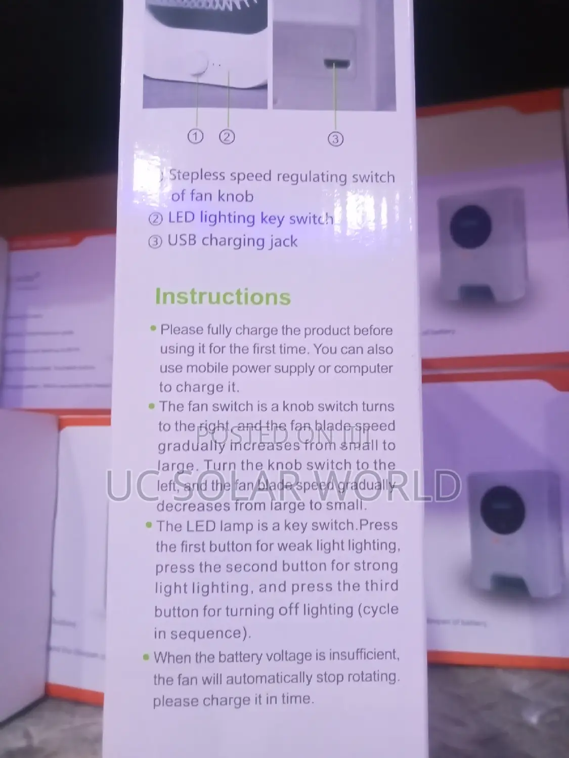 Iwin Rechargeable Desktop Fan