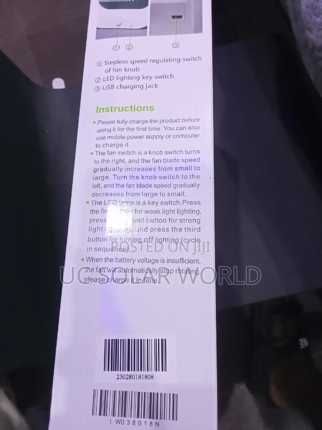 Iwin Rechargeable Desktop Fan