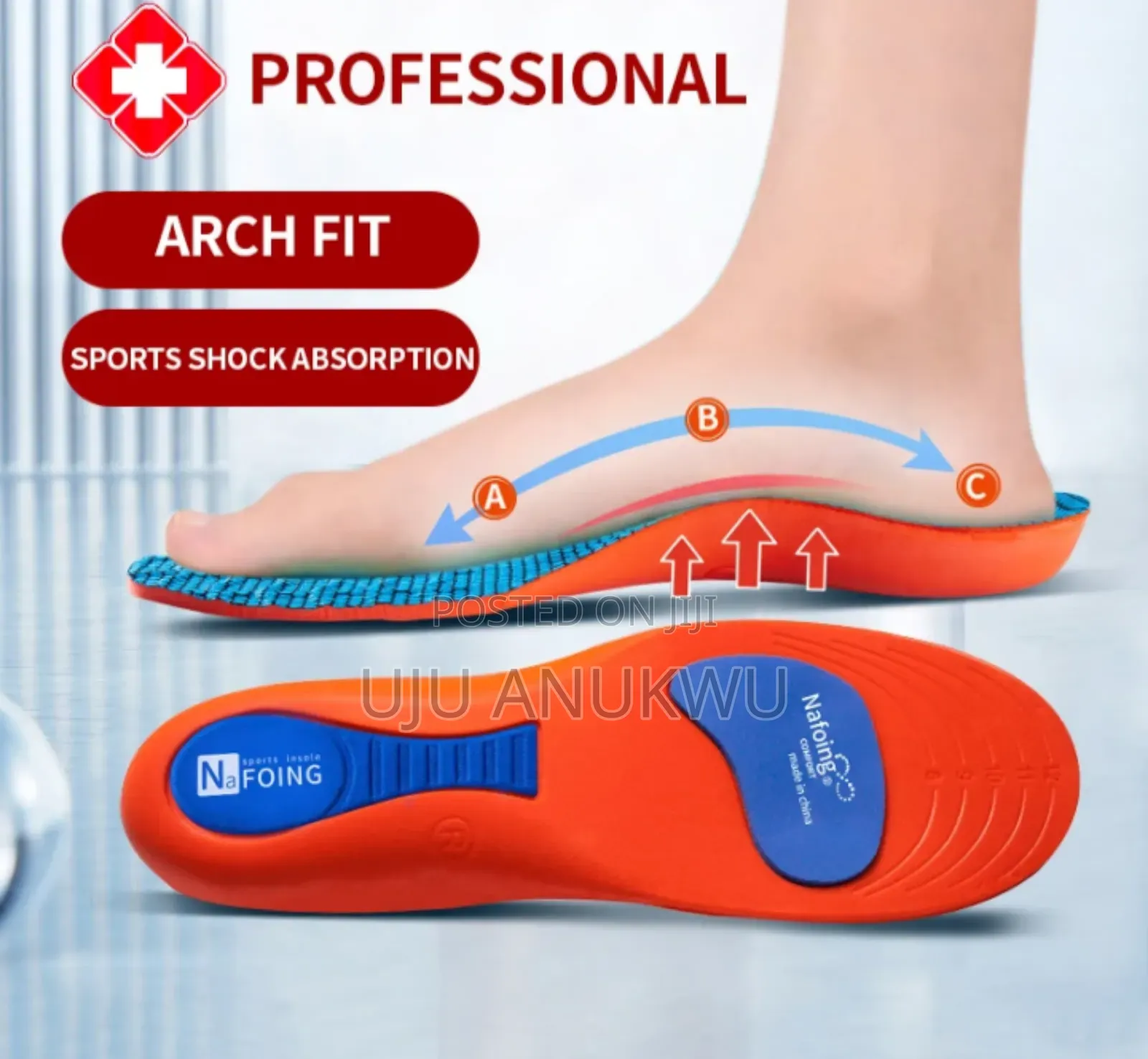 High Impact Orthopedic Insole 4 Flat Feet, Arch Support