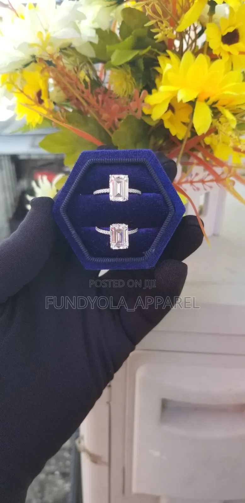S925 Emeremd Silver Engagement Ring