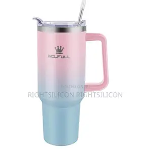 USA 40 Oz Tumbler With Handle and Straw Lid, 100% Leak-Proof