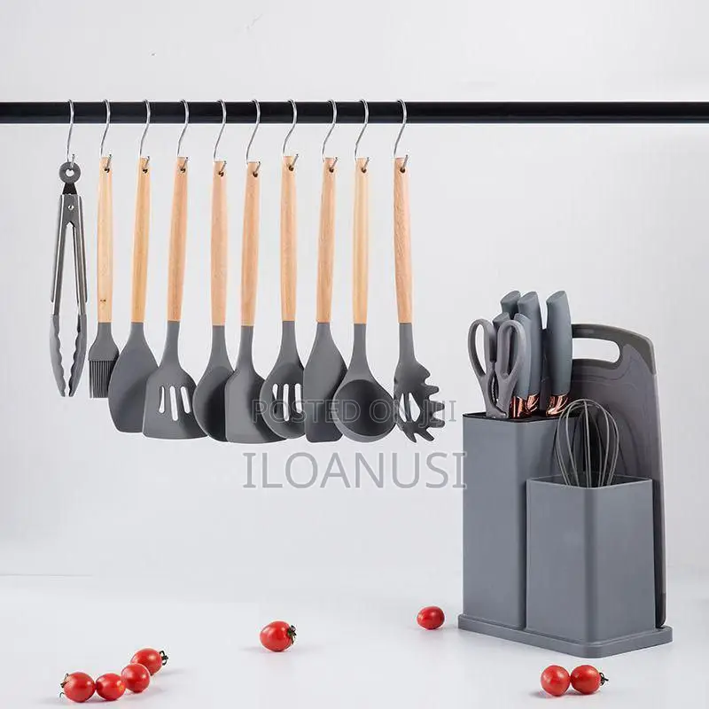 Silicon Spoon Set With Chopping Board