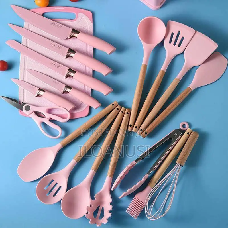 Silicon Spoon Set With Chopping Board