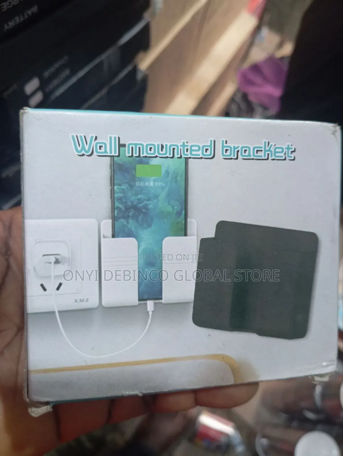 Wall Mounted Phone Holder 4 Charging Storage Case 4 Remote