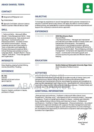 Customer Service CV