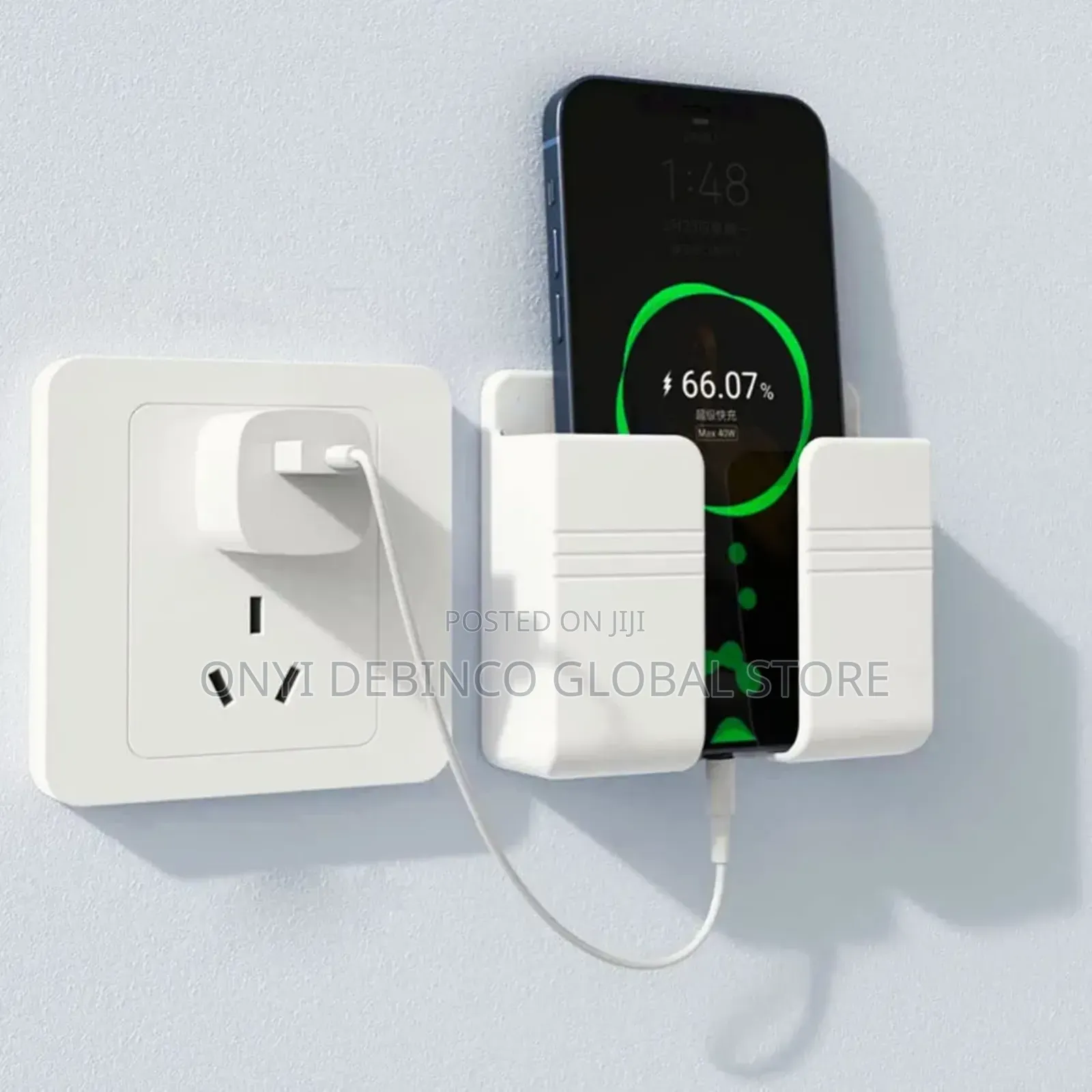 Wall Mounted Phone Holder 4 Charging Storage Case 4 Remote
