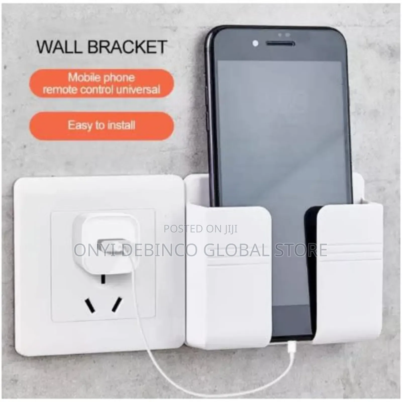 Wall Mounted Phone Holder 4 Charging Storage Case 4 Remote