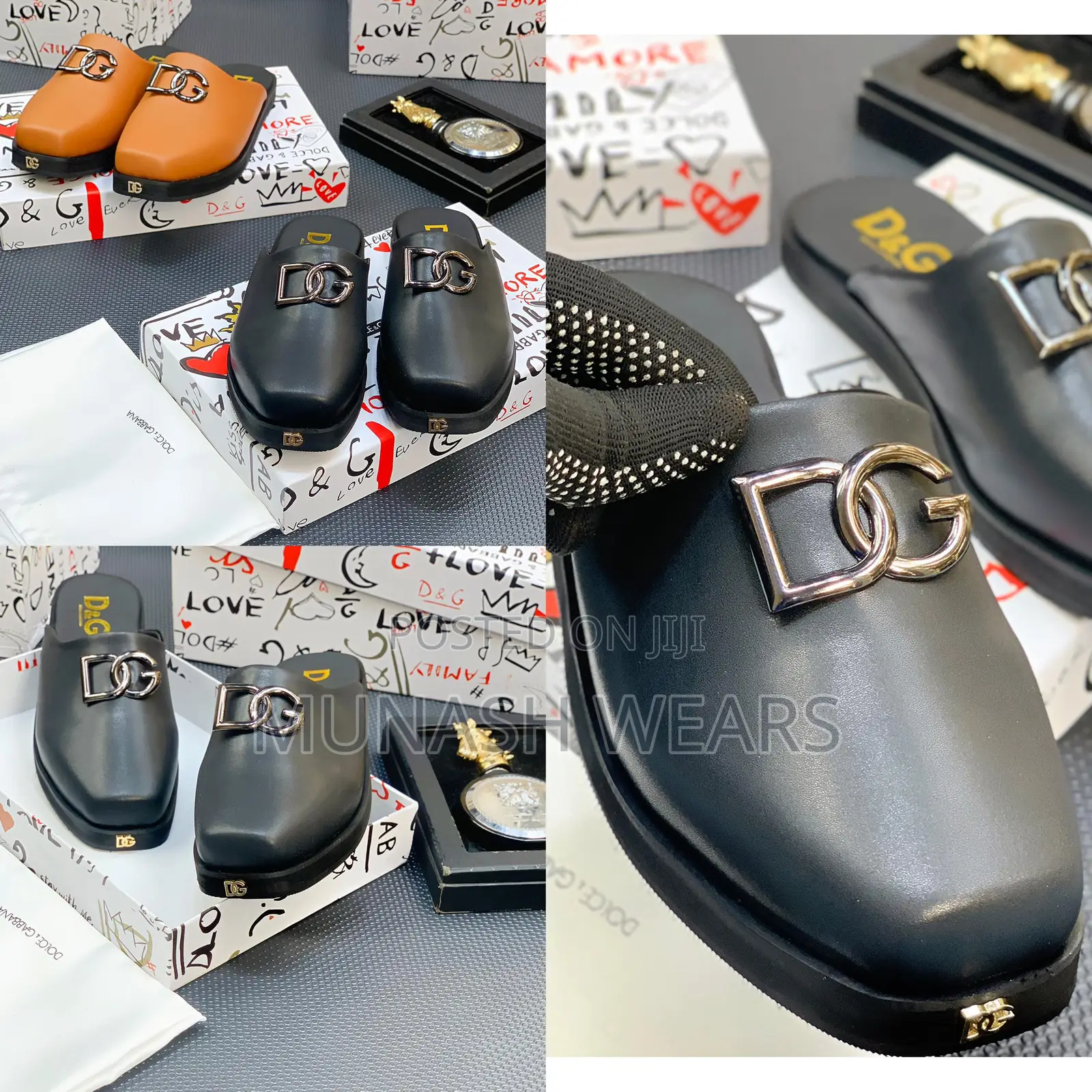 D G Leather Half Shoe