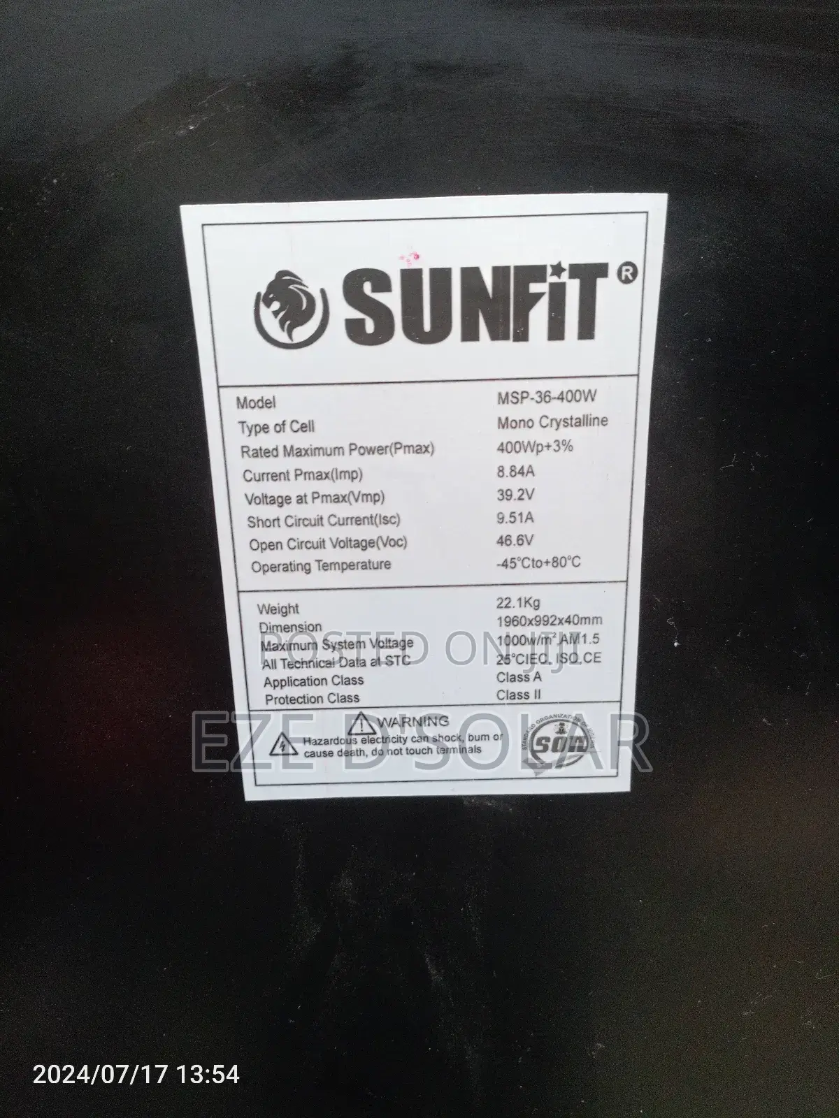 Sunfit Solar Panel 400watts