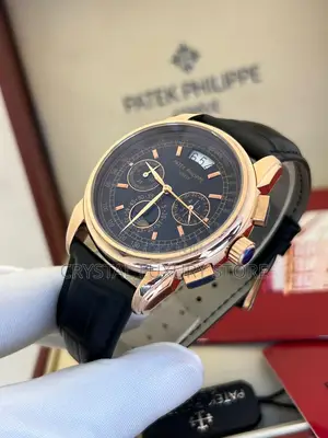 Patek Phillipe Quality Luxury Men Leather Wristwatch