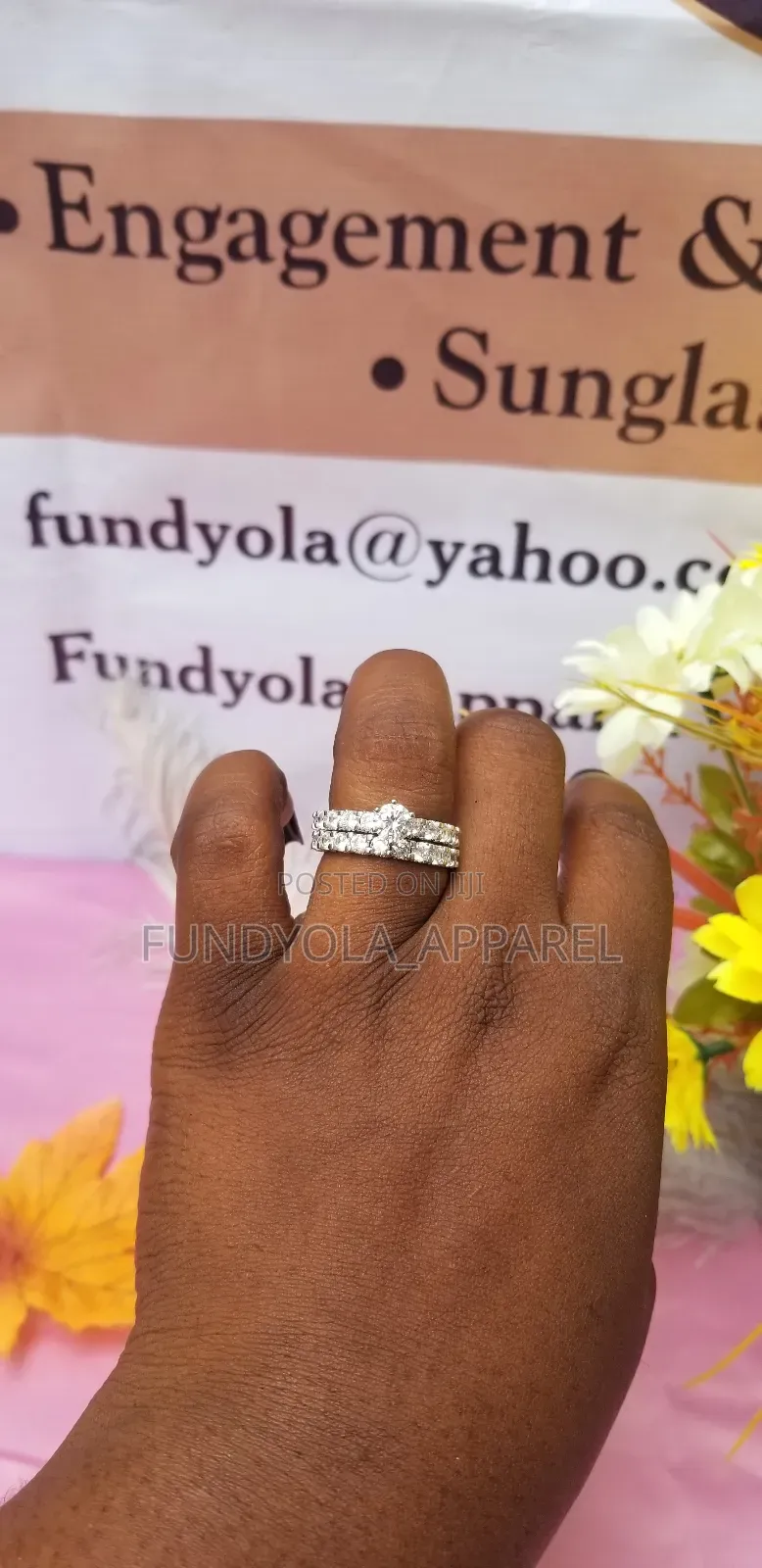 S925 Square Sterling Silver Bridal Wedding Ring