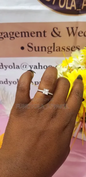 S925 Square Sterling Silver Engagement Ring