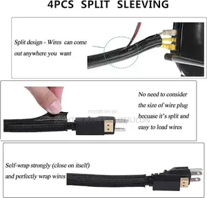 USA Cord Management Organizer Kit 4 Cable Sleeve Split