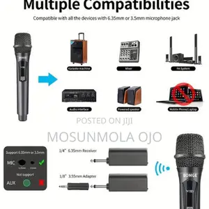 BOMGE 4 Channel Dynamic Wireless Microphone System