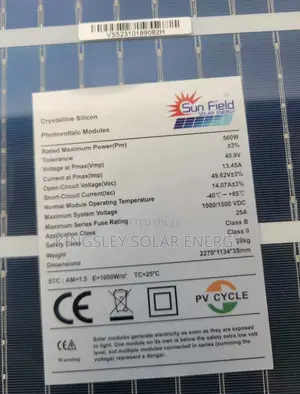 Sun Field Solar Panel (Halfcut) 560watts