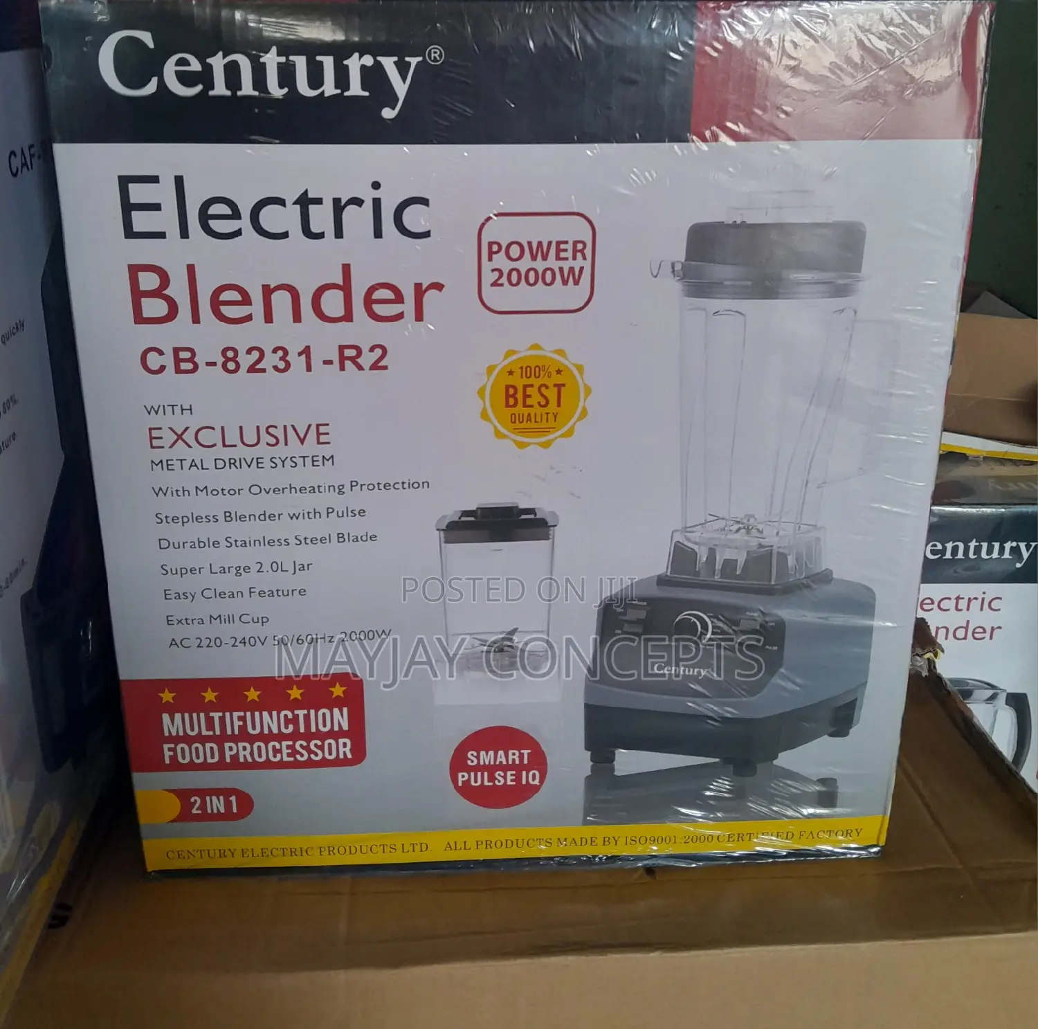 Century 2000W Blender Grinder With Metal Drive System