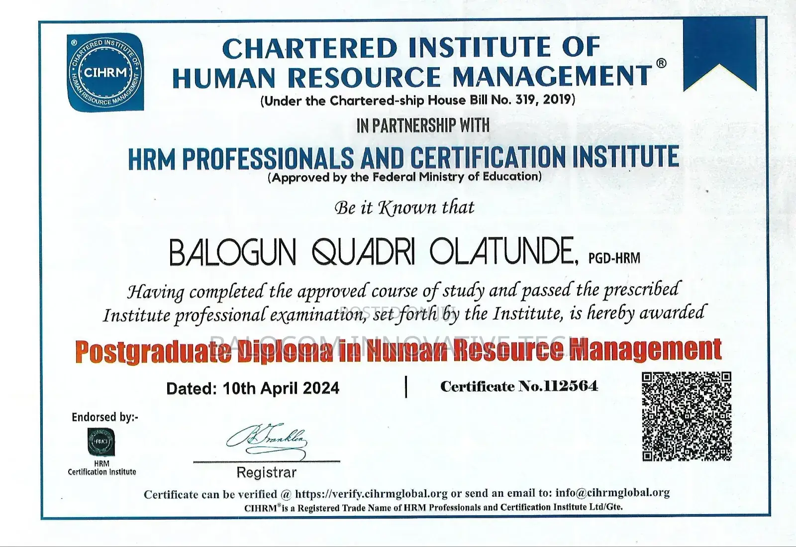 Shrm, PGD-Hrm, Acihrm, Cpm, Css, Capm, Rsw, Tech