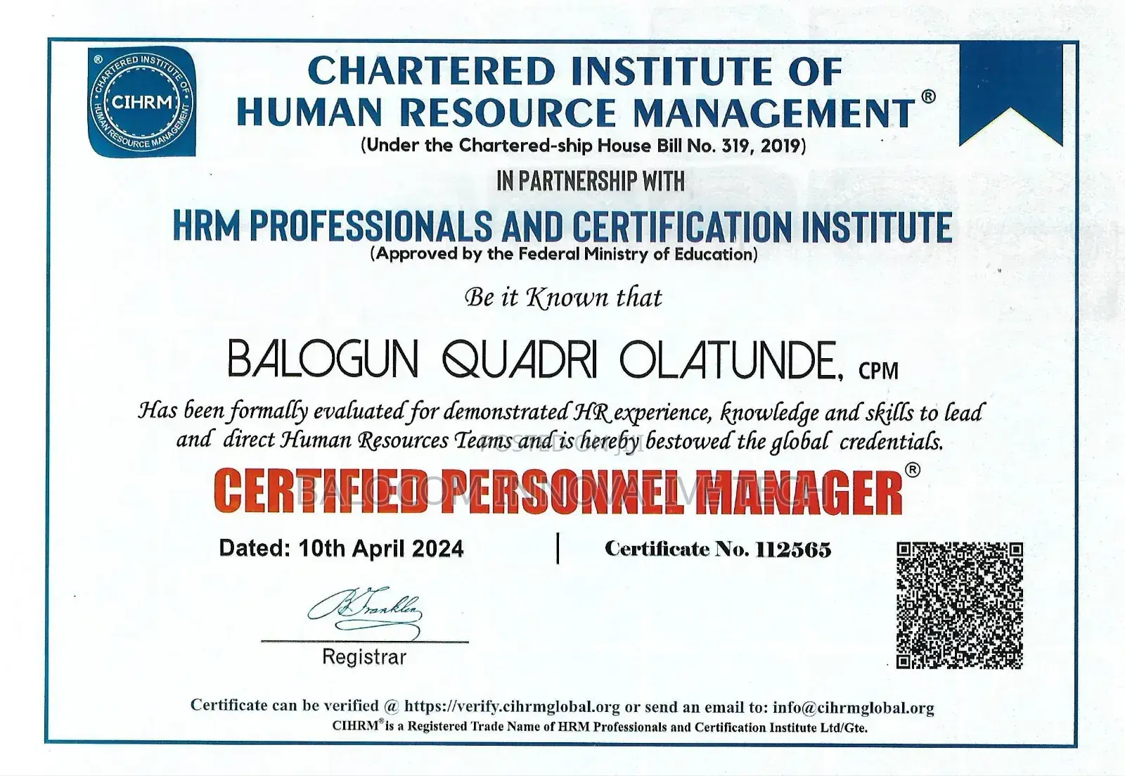 Shrm, PGD-Hrm, Acihrm, Cpm, Css, Capm, Rsw, Tech