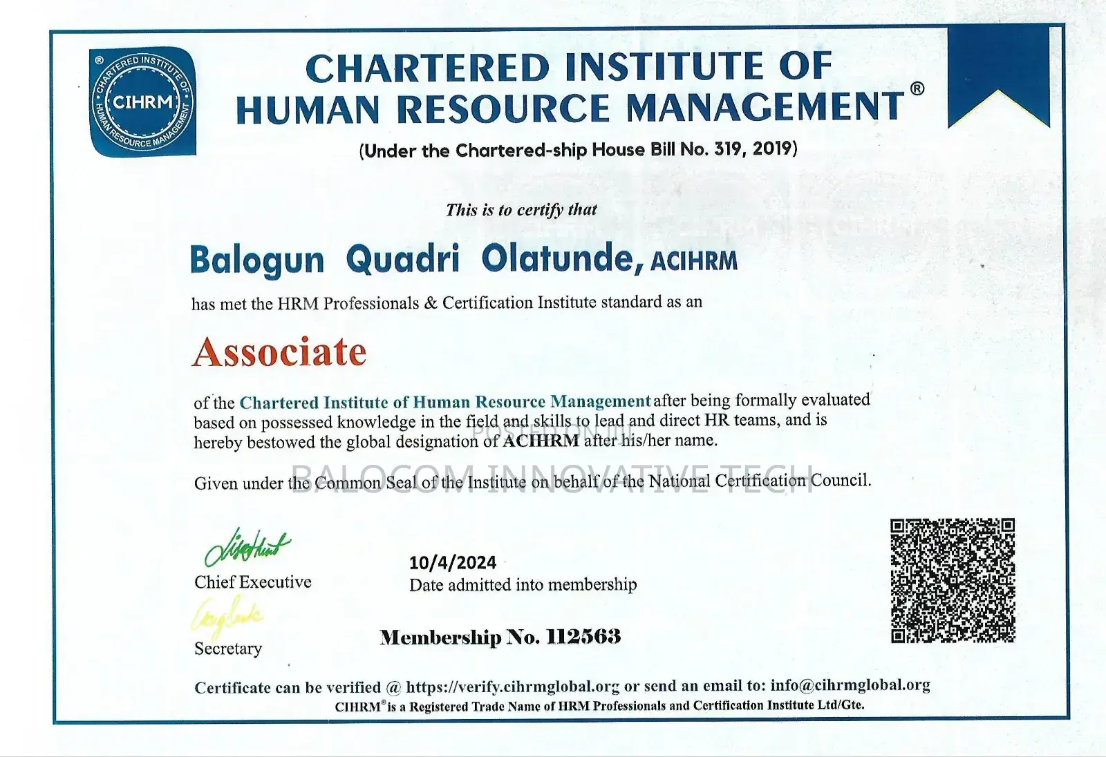 Shrm, PGD-Hrm, Acihrm, Cpm, Css, Capm, Rsw, Tech