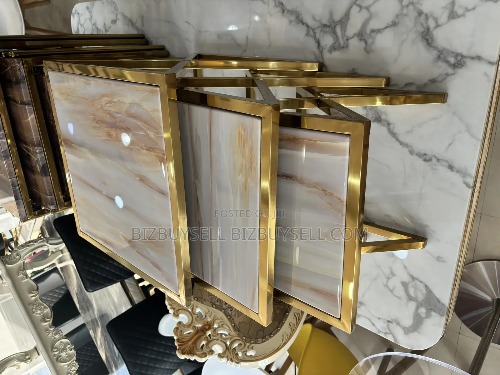 Set of Marble Side Stool