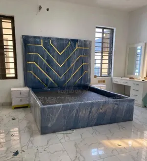 Padded Bed Frame With Side Drawers