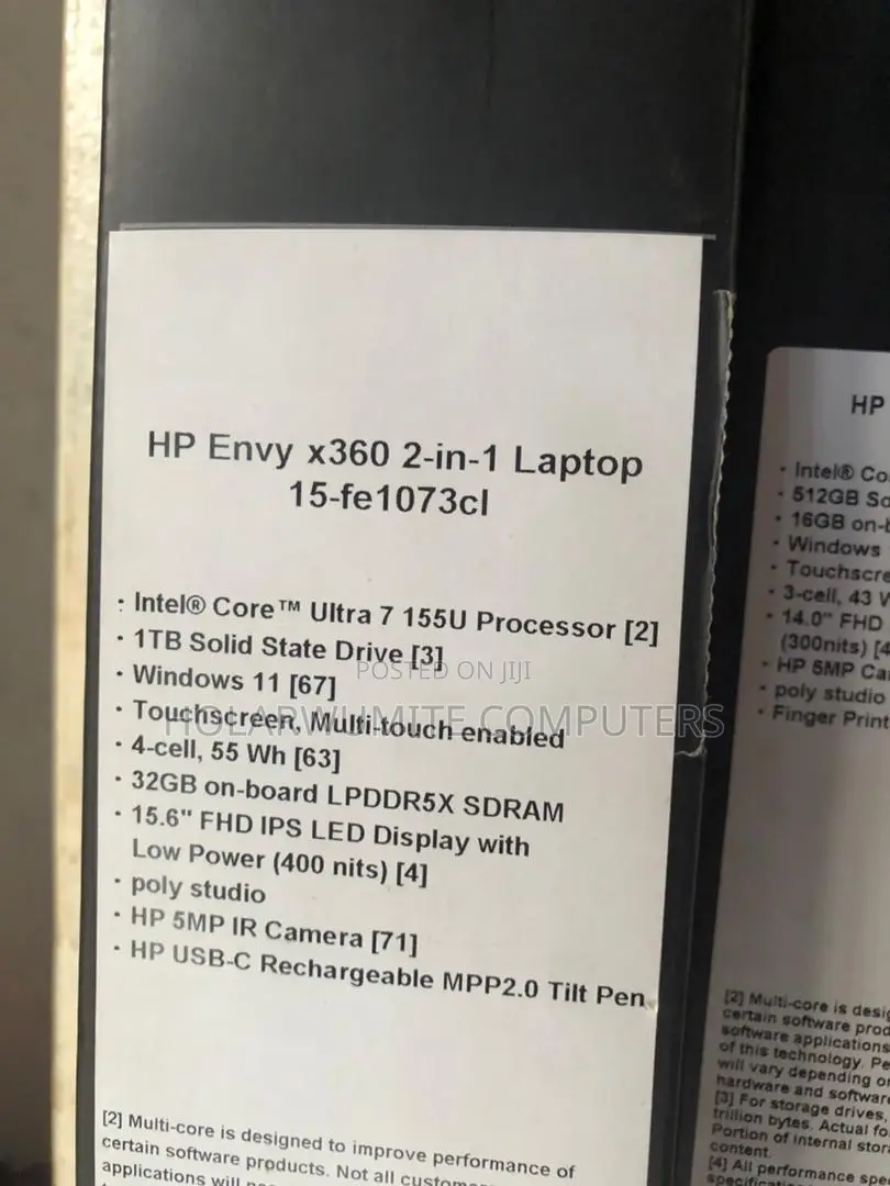 New Laptop HP Envy 15 16GB Intel Core I7 SSD 1T