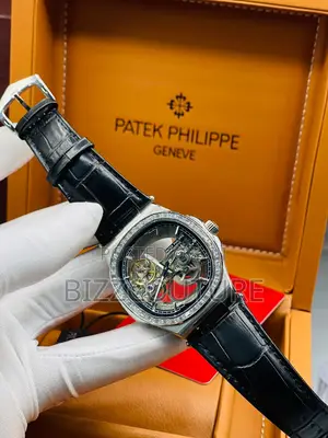 Original PATEK PHILIPPE Mechanical Black Leather Watch