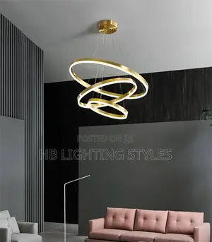 Contemporary Copper Ring Pendant Lamp