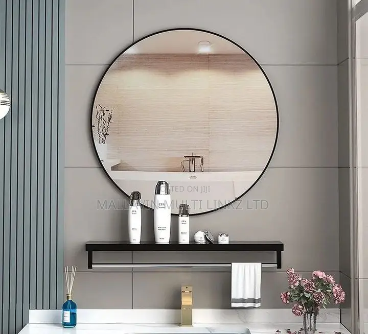 Round Mirrors With Down Shelf