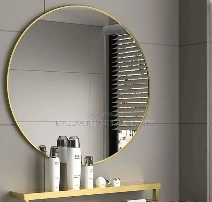 Round Mirrors With Down Shelf