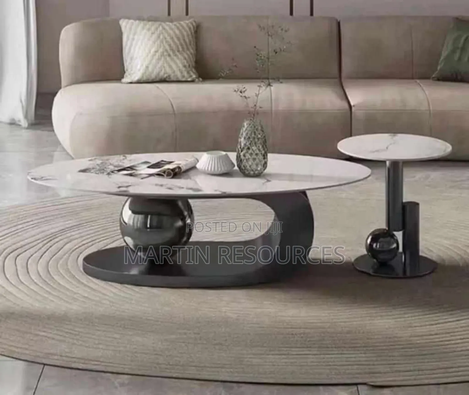 Marble Top Centre Table With Side Stool