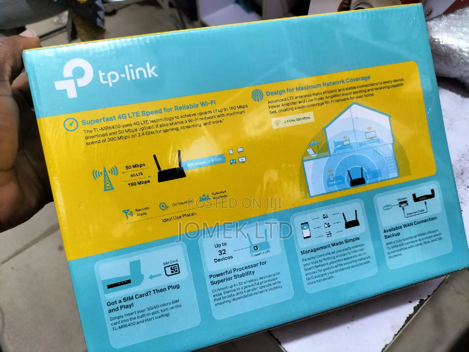 4g Sim Tp Link 300mbps Wireless N 4g Lte Router Tl-Mr6400
