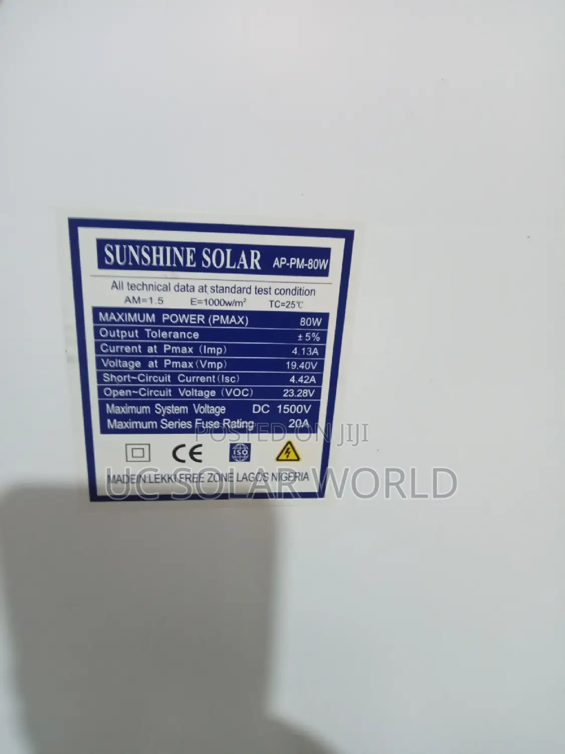 Sunshine 80w Panel