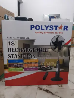 18" Polystar Rechargeable Stand Fan ( PPV3018B)