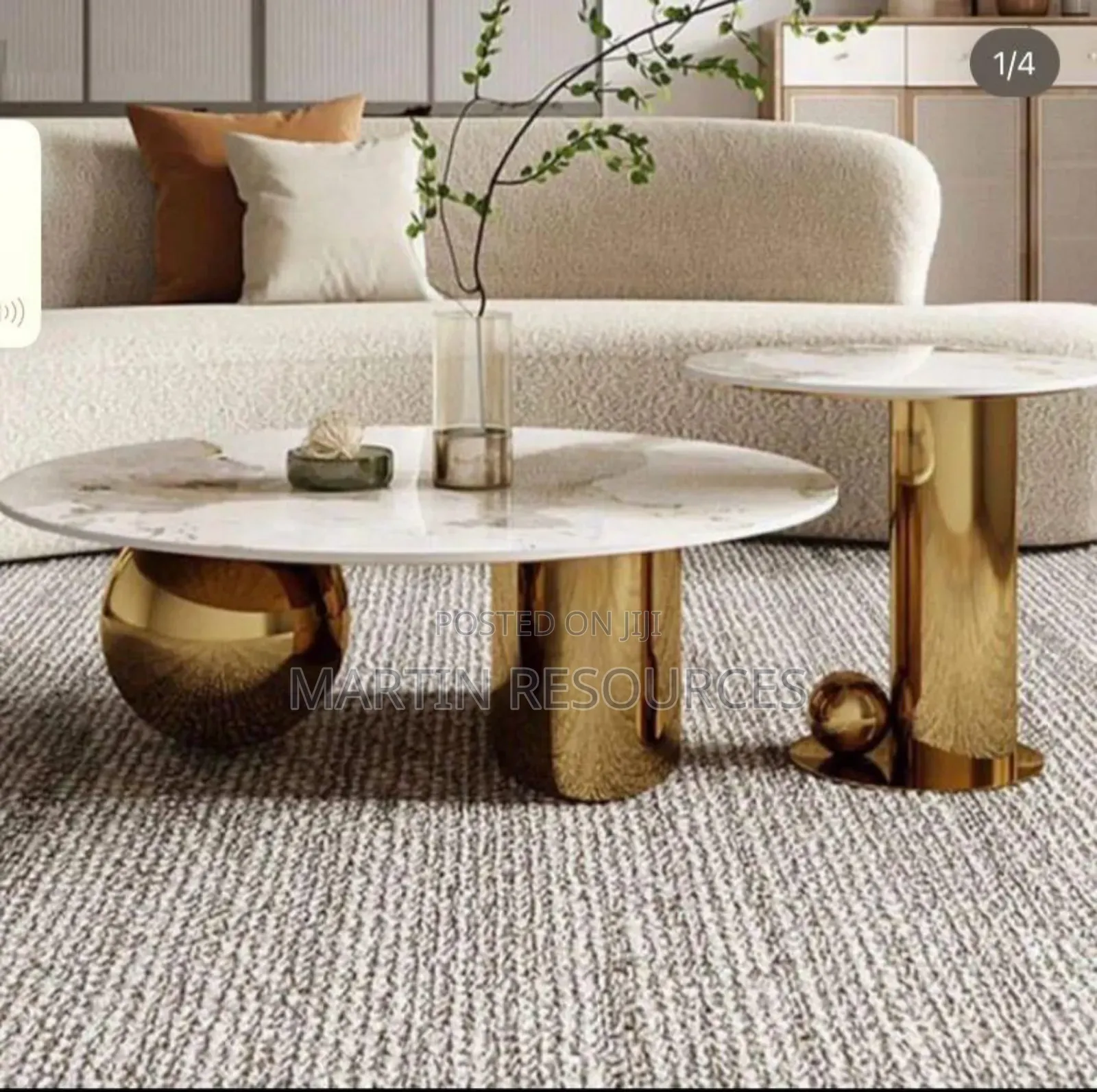 Marble Top Centre Table With Side Stool