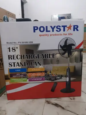 Very Efficient Poly Star Rechargeable Fan (18" PV3018B)