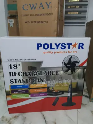 New-in Poly Star18" PV3018B Rechargeable Stand Fan