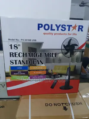 Original 18" PV3018B Poly Star Rechargeable Stand Fan
