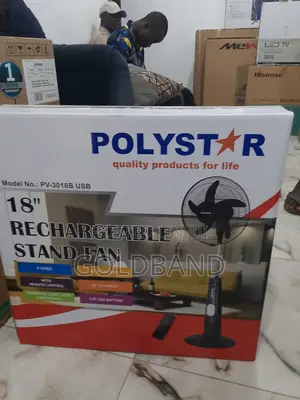 Original 18" PV3018B Poly Star Rechargeable Stand Fan