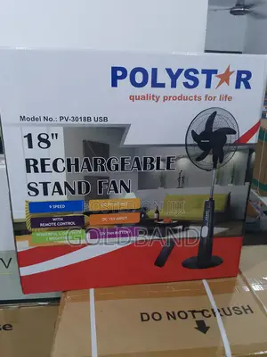 Efficient Rechargeable Stand Fan (POLY STAR 18" PV3018B)