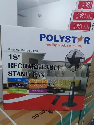Premium 18" (PV3018B) Poly Star Rechargeable Stand Fan